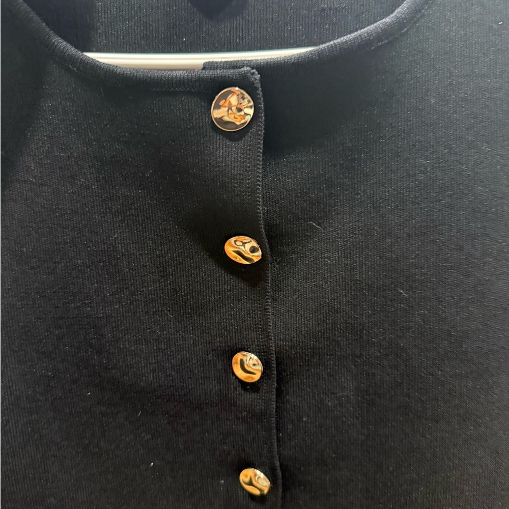 Zara Black Knitwear with Gold Accents